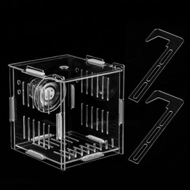 Acrylic Fish Breeding Box Fish Isolation Box with Suction Cups Quarantine Fishes Tank Separator for Aquarium Acrylic Hatching-Box for Small Baby Fishes Clownfish Guppy Shrimp