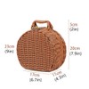 QRZLP Wicker Storage Basket, Round Vine Weaving Storage Handbag with