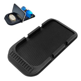 Car Dashboard Anti-Slip Mat Cell Phone Holder, Double-Groove Sticky Gripping Gel Pad with Number Plate, Multifunctional Car Dashboard Sticky Pad Mat, Stand for Navigation Cell Phone Sunglass Keys