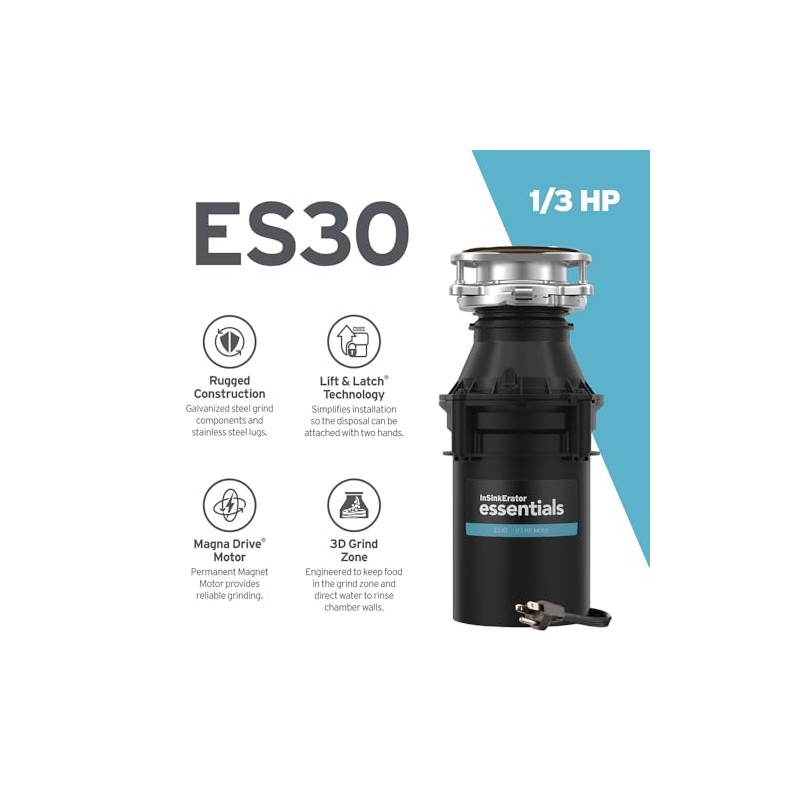 InSinkErator ES30 W/C 1/3 HP Motor Continuous Feed Kitchen Garbage