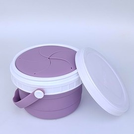 Tegion No Spill Silicone Toddler Snack Containers, Detachable Silicone Flap for Filling&Cleaning, Crumb-Free Hard Plastic Screw Travel Lid, Ultra-Soft for Baby Kids Hand In-Out, Snack Cup Holder 12 oz