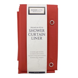 Dependable Industries inc. Essentials Premium 6 Guage PEVA Shower Curtain Liner - PVC Free Magnetized Bottom Odorless with Rustproof Grommets (Red)