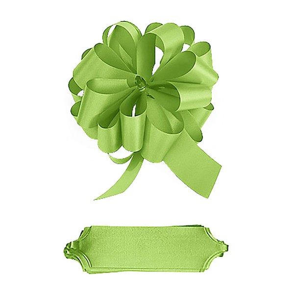 Lime Green Pull Bows - 5 1/2"W x 20 Loops - Pack of 50