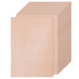Rose Gold Glitter Cardstock Paper, 20Sheets 28 x 21.6cm Rose Gold Coloured Card Square Sparkly Craft Cardstock Paper for Scrapbook Card Making DIY Art Projects Wedding Party