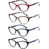 EYEURL 4-Pack Cat Eye Reading Glasses for Women Blue Light