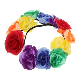 SAFIGLE 2pcs Colorful Simulated Flower Headband Elastic Floral Hairband for Parties Festivals and Cosplay Events Vivid Decorative Hair Accessories Chic Design