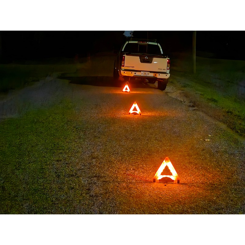 Lumen Wand Emergency Warning Triangle Kit with Drawstring Storage Bag