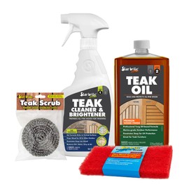 STAR BRITE 2 STEP Teak Care 32 OZ Kit - Preserve the natural beauty of your teak with our premium oil and cleaner combo. Ideal for all fine woods, ensuring deep protection and vibrant color.