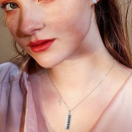 DAOCHONG Colgante de plata de ley 925 para mujeres y adolescentes, 18 pulgadas, Plata esterlina, Sin piedra preciosa