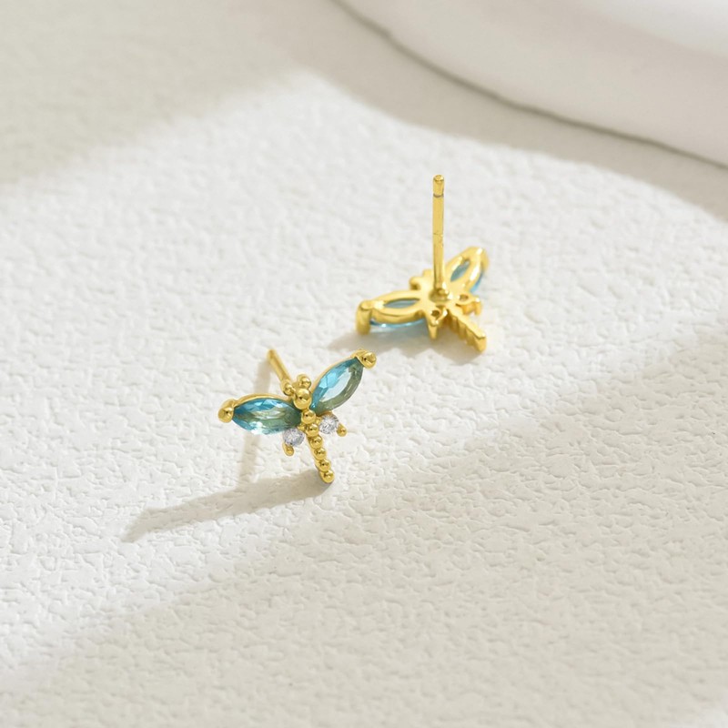 Dragonfly Earrings for Women Blue Dragonfly Stud Earrings Tiny Bug