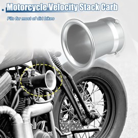 X AUTOHAUX 50mm 1.97" Velocity Stack Motorcycle Carburetor Air Filters Carb Funnel Trumpet Air Cleaner Intake Wind Horn Cup for Honda for Yamaha for Kawasaki ATV Aluminum Alloy Silver Tone