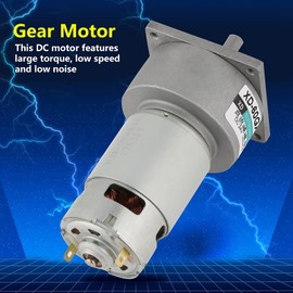 DC12V / 24V 35W Mini DC Gear Motor, Industrial Automation Gear Motors Metal Speed Adjustable Large Torque Motor CW/CCW (24V 300rpm)