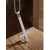 HAQUIL Inverted Cross Necklace for Men, Silver Plated Stainless Steel
