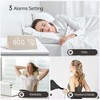 Digital Alarm Clock, with Wooden Electronic LED Time Display, 3