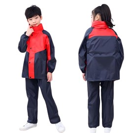 Kouizam Kids Raincoat, Top and Bottom, Kappa, Children, Top and Bottom Raincoat, Separate, Kids Raincoat, Top and Bottom Raincoat, 150, Top and Bottom, 150, Raincoat, Separate (Red/Dark Blue,