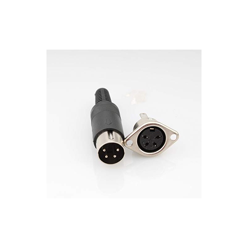 RUNCCI-YUN 16pcs DIN Male Female Soldering Connector 4-Pin for Panel