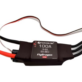 Flycolor 100A ESC 3-6S Electric Speed Controller 5v/6v/7.4v 5A BEC with XT90 & 4.0mm Bullet Plugs for RC Drone Airplane Brushless Motors