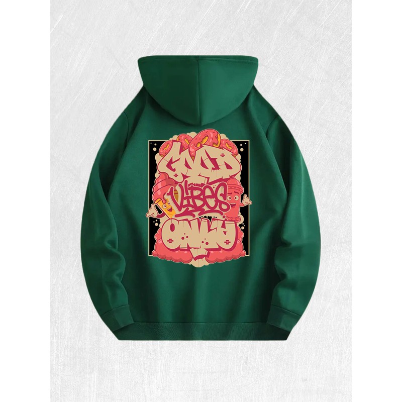 Good Vibes Only Graffiti Graphic Hoodie 100% Cotton US Warehouse