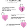 Pink Love Heart Shape Combination Padlock, Mini 3-Digit Password Resettable