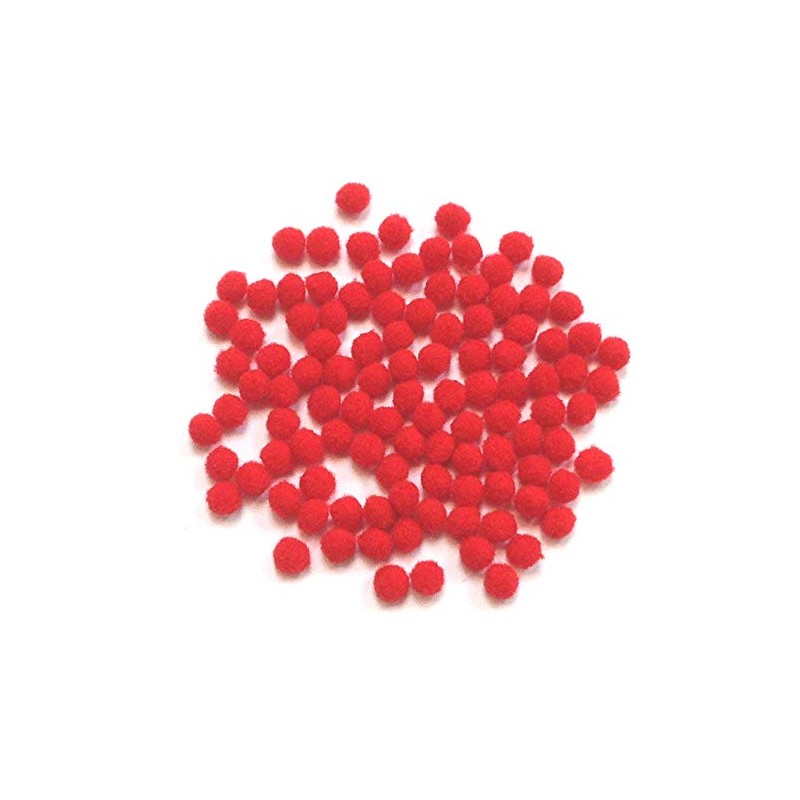 Red Pom Poms 7mm - 100 Pack by arkCRAFT