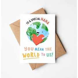 OwingsDesignsPerfect To A Special Nana You Mean The World To Us Card - Cute Happy Birthday Card For Nana - I Love You Card - Greeting Card For Mother's Day - Birthday - Anniversary - Holiday