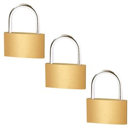 3 x 60mm Small Padlocks with Keys Weatherproof Outdoor Heavy Duty Brass Safety Shackle