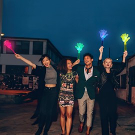 SAFIGLE 5 Pcs 28CM Flash Led Clapping Devices - Luminous Hands Clap Light up Palm Party Supplies in Random Colors for Birthdays, Concerts, and Events