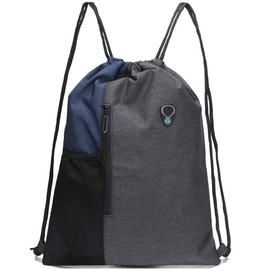 FUPUTWO) Knapsack Sports Gym Sack, Waterproof, Lightweight, Pool Bag, Solid Color, Handbag, Drawstring, navy
