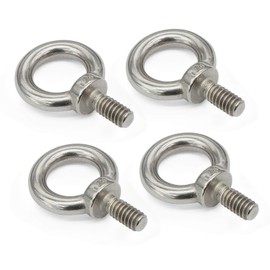 Aiwaiufu 4 Packs 1/4"-20 Eye Bolts, 316 Stainless Steel Marine Grade Shoulder Eye Bolts, UNC Standard Threaded Lifting Ring