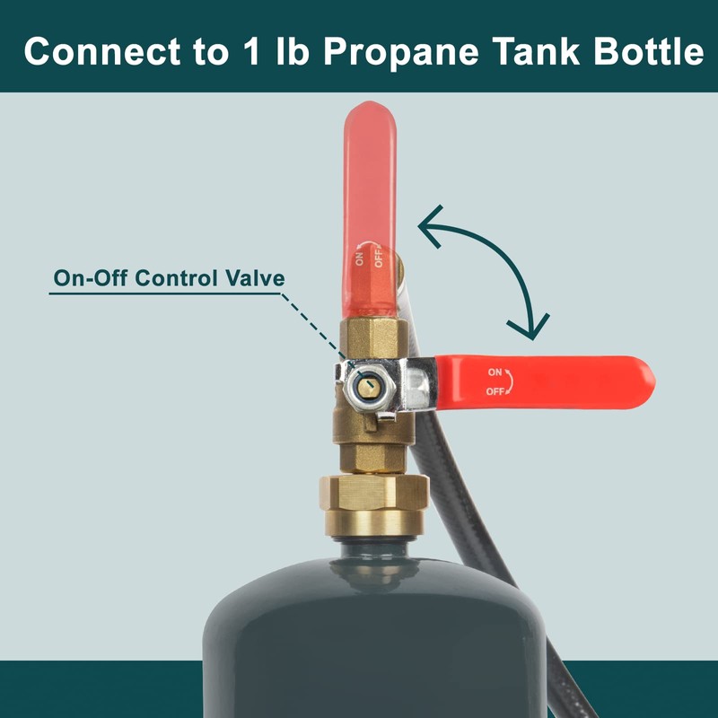 GASPRO 1 lb Propane Tank Refill Adapter Kit, 3 ft