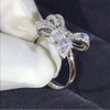 Cutesmile 18k Platinum Plated Shiny Cubic Zirconia Crystal Bow-Knot Engagement