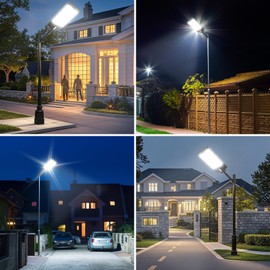 4000W Solar Street Lights Outdoor 400000 Lumens Solar with Remote Control & Motion Sensor, Waterproof IP67 Super Bright Lights Outdoor Dusk to Dawn Solar Lights for Garden,Yard, Parking Lot 2-Pack