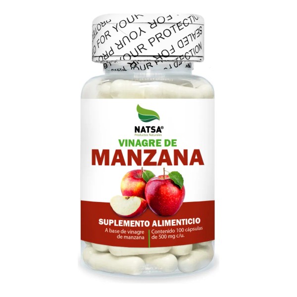 Vinagre De Manzana 100 Cápsulas Calidad Premium Natsa