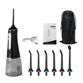 Cordless Water Flosser Dental Oral Irrigator with DIY Mode 300ml Water  IPX7 Waterproof Portable USB Rechargeable Teeth Cleaner for Travel Home Office with 6pcs Jet Tips Waterproof Storage Bag