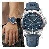 Naviforce Reloj Deportivo Impermeable Quartz Sport Watch, Blue Dial, Silver