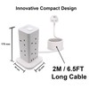 Extension Lead Surge Protection,8 Way Power Strip Tower with 4