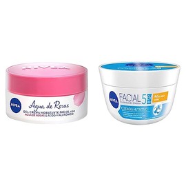 NIVEA Gel Crema Hidratante Facial Agua De Rosas (50 ml), con Ácido Hialurónico para una piel radiante y fresca  Crema Facial Hidratante 5 En 1...     