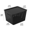 Morcte 6-Pack Black Stackable Plastic Storage Baskets with Lids
