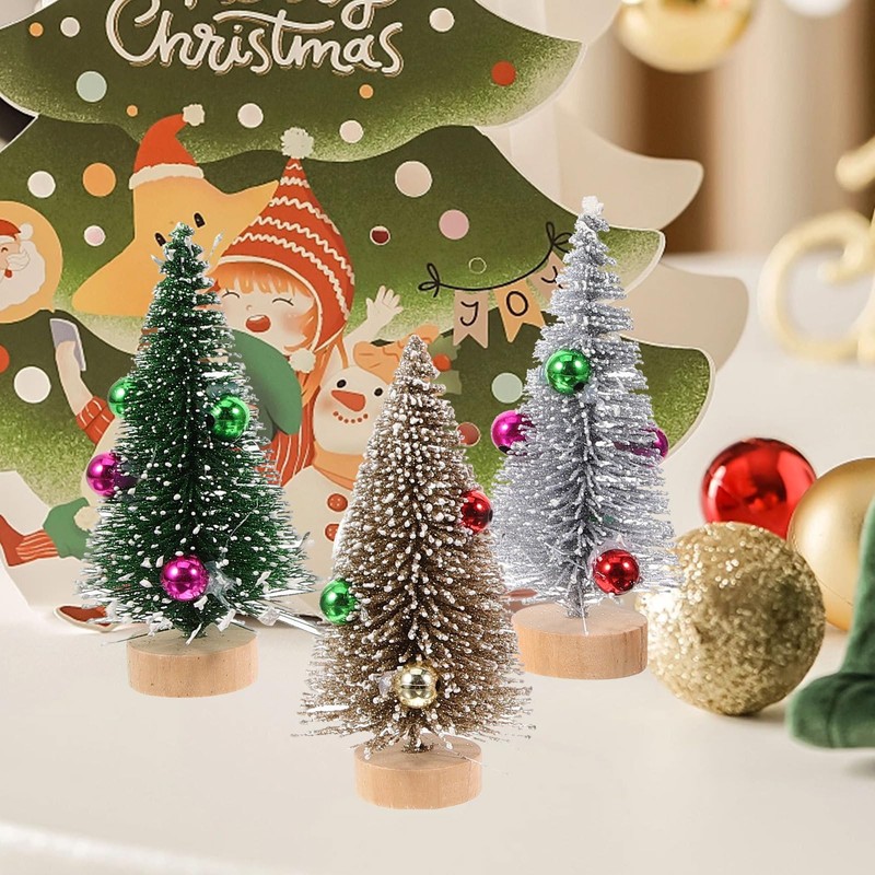 Healifty Mini Christmas Trees Table Decor: 12pcs Artificial Small Xmas