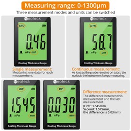 Neoteck Paint Thickness Gauge Car Coating Thickness Meter for Used Car Buyers, Paint Mil Thickness Meter Gauge Check The Car’s Original Coating Auto Car Paint Meter 0-1300um