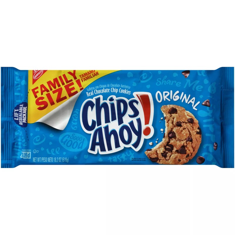 Chips Ahoy! Original Chocolate Chip Cookies - Family Size, 18.2