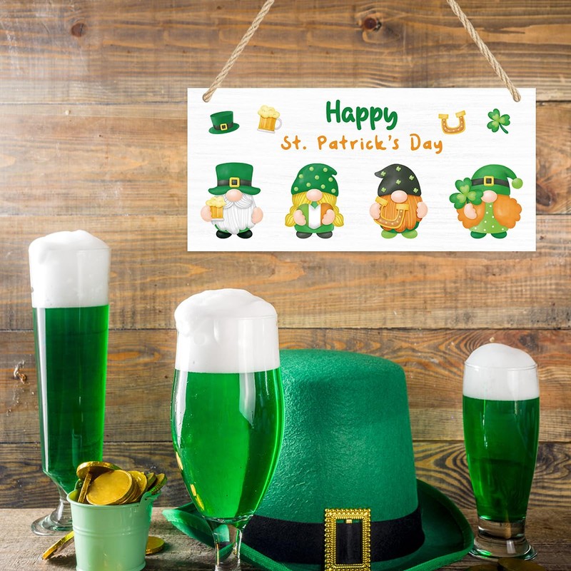 Happy St. Patrick's Day Sign Gnome St Patricks Day Decorations