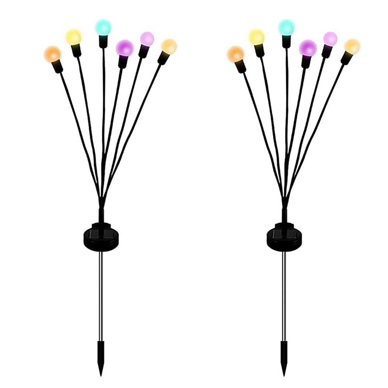 2 Pack Solar Powered LED Pendant Lights Firefly Lights Outdoor
