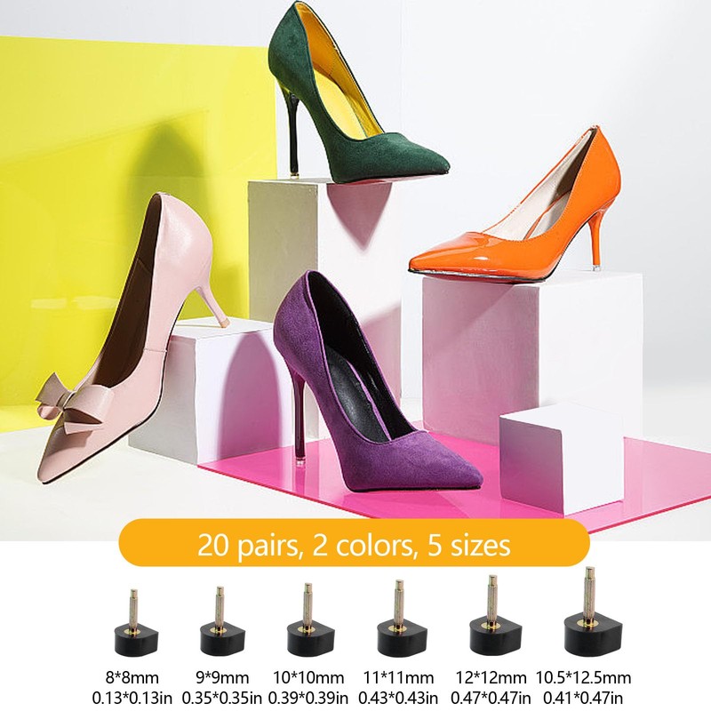 36 Pairs High Heel Tips Replacement Kit, Heel Covers for