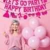 Let's Go Party Happy Birthday Banners for Women, Hot Pink