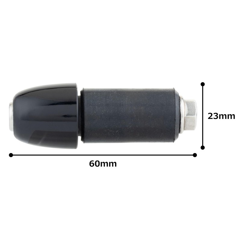 Kijima 204-1316 Bar End Caps, Nylon, Small Head, Black, Set