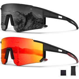 2 Piezas Polarizadas Gafas De Ciclismo Protección,Gafas De Protección Uv400 Para Equitación,Gafas De Protección 100% UV Para Ciclismo, Béisbol, Pesca, Esquí