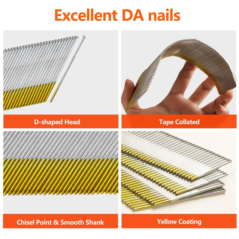 SITLDY 15 Gauge 304 Stainless Steel DA Angled Finish Nails,