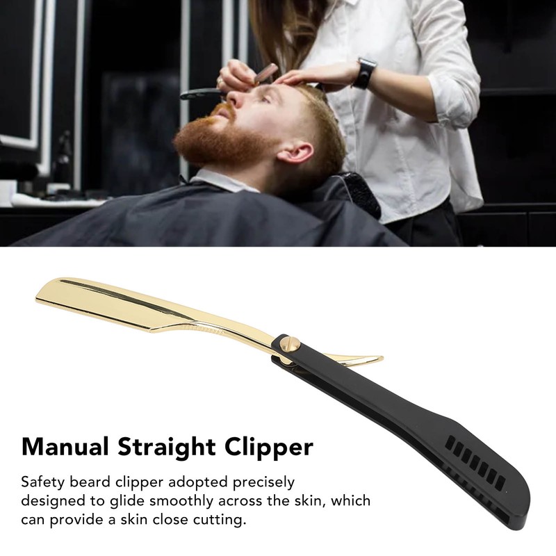 Foldable Beard Clipper Stainless Steel Safety Manual Vintage Straight Clipper