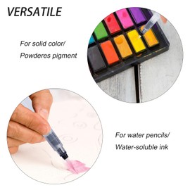 Water Brush Pens Pack of 6 Refillable Water Tank Brush Watercolour Brush Water Brush Pen for Watercolour Painting Labelling
